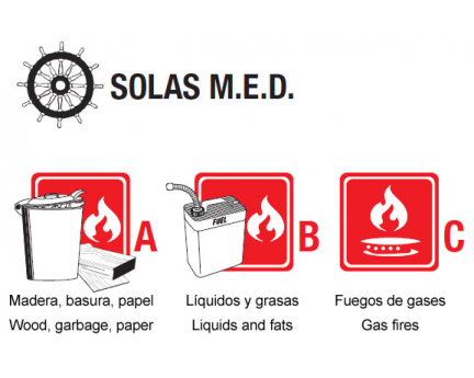 .Extintor ABC homologado marina SOLAS de 1 kgs / 5A-34B-C - Imagen 3